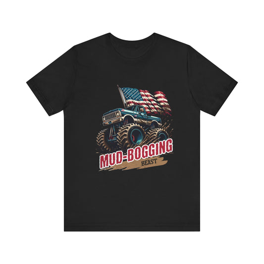 Mud Bogging Beast USA Patriotic 4x4  Big Truck T-shirt